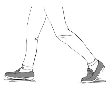 Panel 3: Close-Up of Legs and Pants Walking
This storyboard panel features a close-up of legs and pants in motion, emphasizing the action of walking and adding dynamic detail to the sequence.
