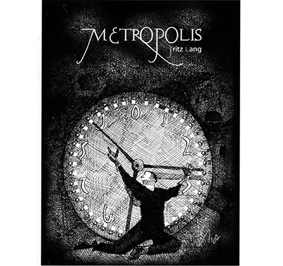 Dramatic Pen and Ink Metropolis Illustration for Editorial Use