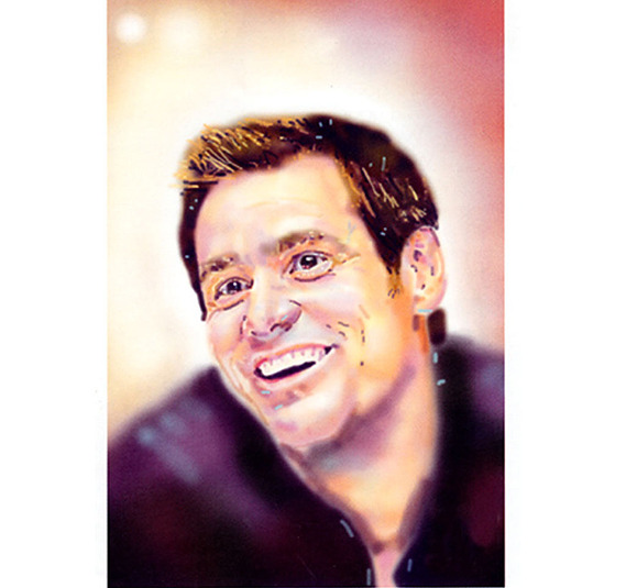 Vibrant Jim Carey Illustration Captures Actor's Personality for Editorial Use