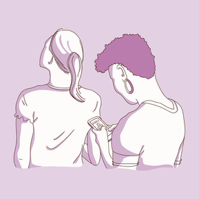I need an Image Description for a vector illustration SEO optimized woman