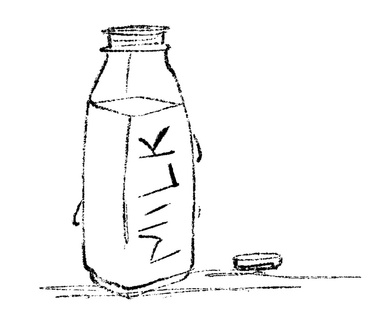 Black and White Sketch of a Jug of Milk – Perfect for Dairy-Themed Illustrations and Website Graphics.