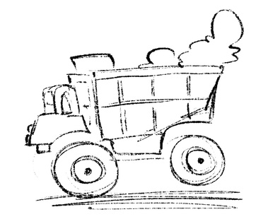 Black and White Sketch of a Truck – Ideal for Transportation, Logistics, and Delivery-Themed Websites and Promotional Materials.