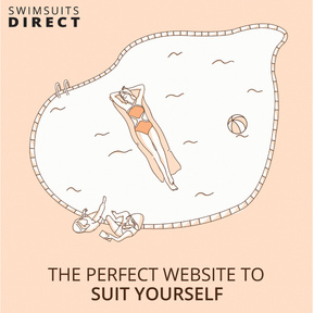 Vector Illustration of a Woman Relaxing on a Pool Float – Designed for a Swimsuit Ad Campaign Highlighting Summer Lifestyle.