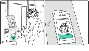 Storyboard Illustration of AI Technology Company Implementing Airport Security and Facial Recognition – Visual Narrative for Advanced Security Solutions.