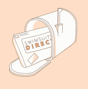The third panel of an advertising comic strip in vector format depicts an orange package being delivered to a mailbox. This vibrant illustration is part of a storyboarding sequence for advertising and marketing campaigns, effectively conveying the product