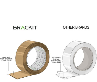 Detailed illustration of a Brackit tape dispenser, emphasizing key features. This SEO-optimized image highlights the dispenser's ergonomic design, durability, and user-friendly functionality, making it ideal for product showcases and reviews.