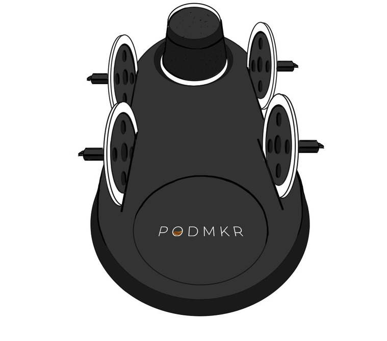 A clean, perspective-based technical illustration of the Podmkr, featuring accurate details and step-by-step instructions. This state-of-the-art product illustration is perfect for showcasing its features and benefits.