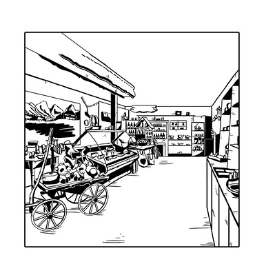 Explore stunning interior design illustrations by Ainsley Ashby, showcasing venues, restaurants, and shops. Perfect for marketing, advertising, and branding, these visuals highlight products and items to elevate any space.