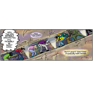 Daily Globetrotter comic set in Egypt, featuring Chloe and Karen exploring the Great Pyramid of Giza. This adventurous scene captures their excitement and curiosity as they navigate the ancient wonder, blending humor and historical intrigue.