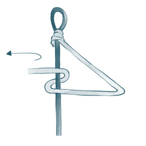 Step 2: Watercolour Illustration Demonstrating Right-Hand Knotting Instructions – Artistic and Easy-to-Follow Guide for Knotting Techniques.