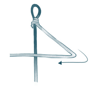 Step 1: Clear Illustrated Instructions for Right-Hand Knotting Techniques – Perfect for Beginners Learning Knotting Basics.