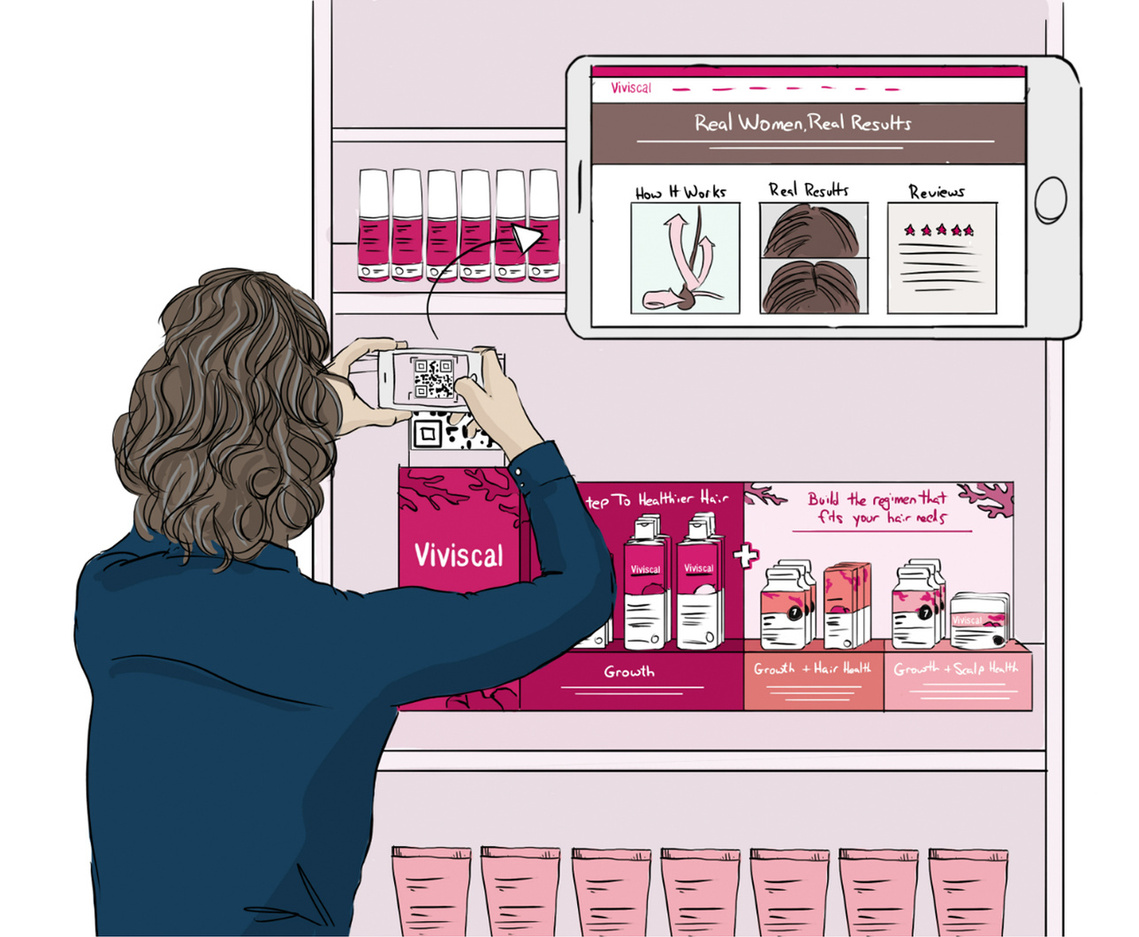 Empowered Choices: Viviscal Illustration Depicts Informed In-Store Decisions 