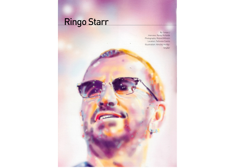 A vibrant full-color portrait illustration of The Beatles and Ringo Starr, perfect for multimedia projects. This iconic piece is ideal for editorial use, music and entertainment, and celebrity artwork.