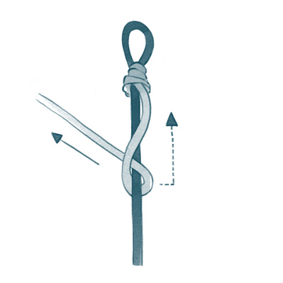 Fashion illustration depicting the second step of threading instructions, showing the thread being pulled up the needle. Clear, detailed guidance for mastering stitching techniques in fashion design and crafting tutorials.