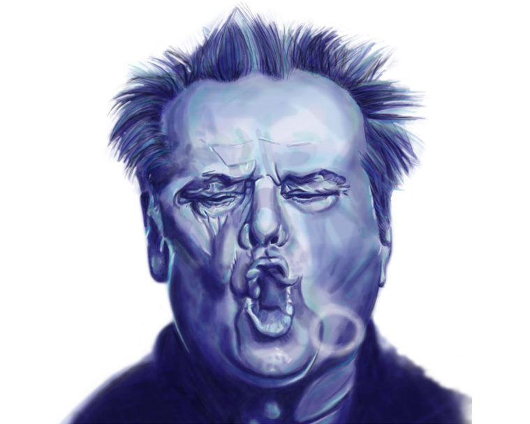 A realistic portrait series featuring Jack, a charismatic man blowing smoke rings. Perfect for entertainment and media, capturing the Hollywood lifestyle.