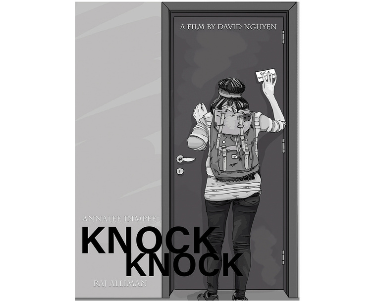 A black and white illustration for the indie film 