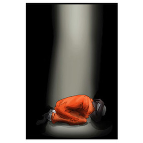 Digital painting depicting a prisoner in a state of utter despair. Realistic portrayal of emotional and physical breakdown. Suitable for editorial and social commentary on mental health and incarceration.