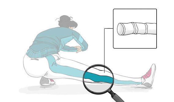 Close-up digital illustration of synthetic clothing fibers during yoga. Visually explore the microscopic world of fabric performance.