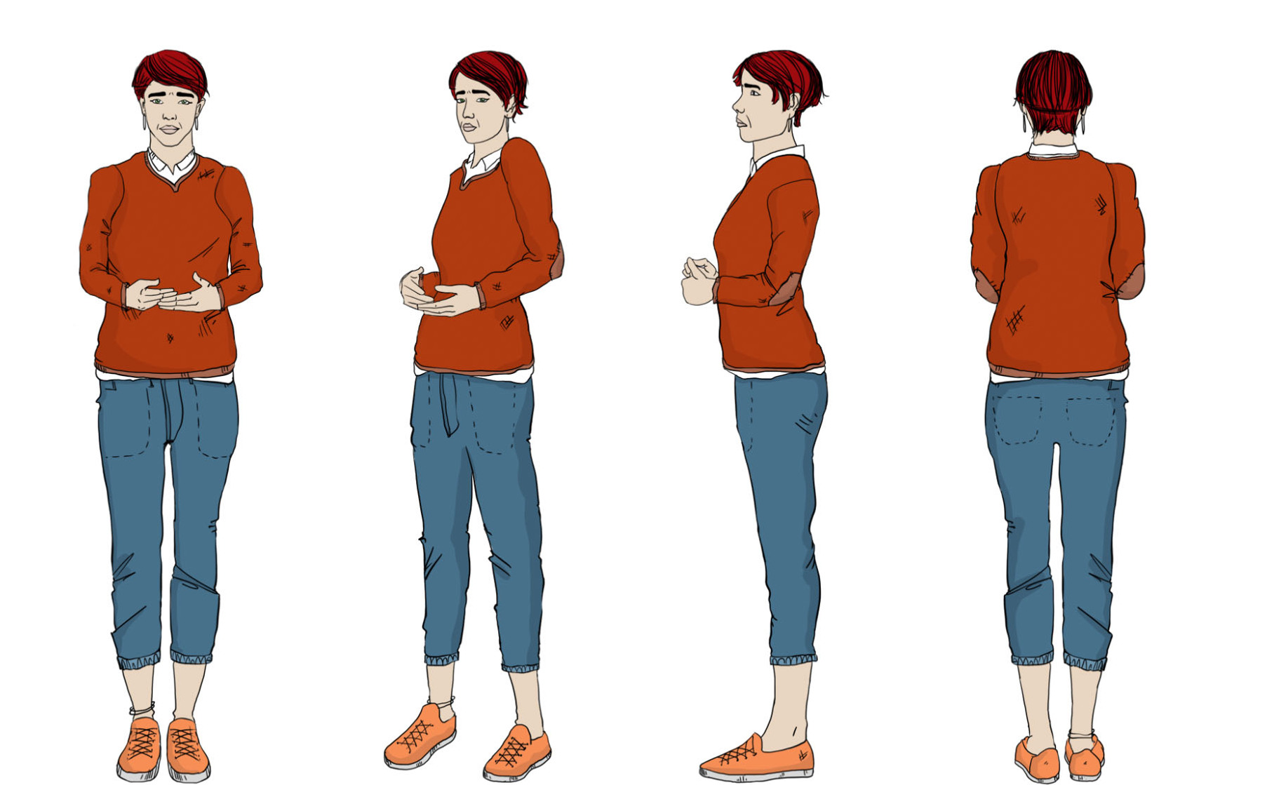 360-Degree View of a Gender-Neutral Professional in a Business Suit for Training Manuals