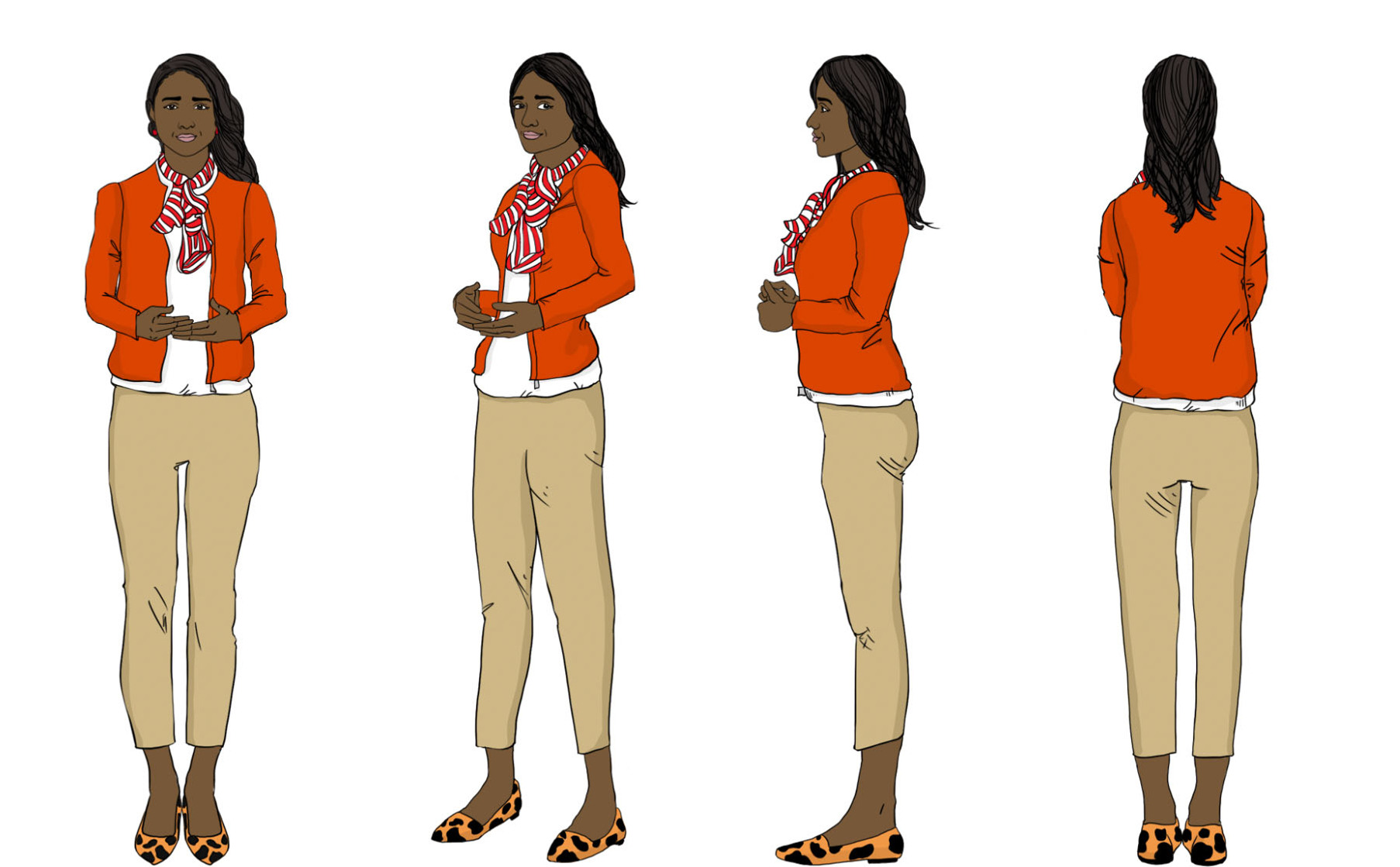 360-Degree View of an East Indian Businesswoman for Training Manuals