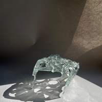 12.2 | 3mm float glass, kiln, plaster, mould, pen, pencil, marker, tracing paper | 06.02.2023 - tbc. | glass art work, constructivism, glass artist based in uk, from hong kong, new materialism, vitality, destruct and reconstruct, entropy