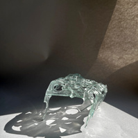 12.2 | 3mm float glass, kiln, plaster, mould, pen, pencil, marker, tracing paper | 06.02.2023 - tbc. | glass art work, constructivism, glass artist based in uk, from hong kong, new materialism, vitality, destruct and reconstruct, entropy