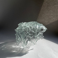12.2 | 3mm float glass, kiln, plaster, mould, pen, pencil, marker, tracing paper | 06.02.2023 - tbc. | glass art work, constructivism, glass artist based in uk, from hong kong, new materialism, vitality, destruct and reconstruct, entropy