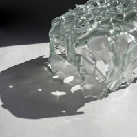 12.2 | 3mm float glass, kiln, plaster, mould, pen, pencil, marker, tracing paper | 06.02.2023 - tbc. | glass art work, constructivism, glass artist based in uk, from hong kong, new materialism, vitality, destruct and reconstruct, entropy
