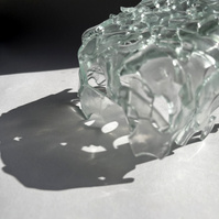 12.2 | 3mm float glass, kiln, plaster, mould, pen, pencil, marker, tracing paper | 06.02.2023 - tbc. | glass art work, constructivism, glass artist based in uk, from hong kong, new materialism, vitality, destruct and reconstruct, entropy