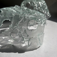 12.2 | 3mm float glass, kiln, plaster, mould, pen, pencil, marker, tracing paper | 06.02.2023 - tbc. | glass art work, constructivism, glass artist based in uk, from hong kong, new materialism, vitality, destruct and reconstruct, entropy