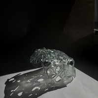 12.2 | 3mm float glass, kiln, plaster, mould, pen, pencil, marker, tracing paper | 06.02.2023 - tbc. | glass art work, constructivism, glass artist based in uk, from hong kong, new materialism, vitality, destruct and reconstruct, entropy