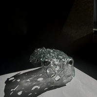12.2 | 3mm float glass, kiln, plaster, mould, pen, pencil, marker, tracing paper | 06.02.2023 - tbc. | glass art work, constructivism, glass artist based in uk, from hong kong, new materialism, vitality, destruct and reconstruct, entropy