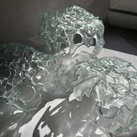 12.2 | 3mm float glass, kiln, plaster, mould, pen, pencil, marker, tracing paper | 06.02.2023 - tbc. | glass art work, constructivism, glass artist based in uk, from hong kong, new materialism, vitality, destruct and reconstruct, entropy