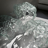 12.2 | 3mm float glass, kiln, plaster, mould, pen, pencil, marker, tracing paper | 06.02.2023 - tbc. | glass art work, constructivism, glass artist based in uk, from hong kong, new materialism, vitality, destruct and reconstruct, entropy