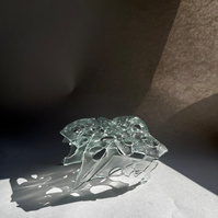 12.2 | 3mm float glass, kiln, plaster, mould, pen, pencil, marker, tracing paper | 06.02.2023 - tbc. | glass art work, constructivism, glass artist based in uk, from hong kong, new materialism, vitality, destruct and reconstruct, entropy