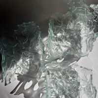 12.2 | 3mm float glass, kiln, plaster, mould, pen, pencil, marker, tracing paper | 06.02.2023 - tbc. | glass art work, constructivism, glass artist based in uk, from hong kong, new materialism, vitality, destruct and reconstruct, entropy