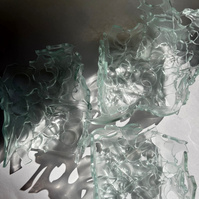 12.2 | 3mm float glass, kiln, plaster, mould, pen, pencil, marker, tracing paper | 06.02.2023 - tbc. | glass art work, constructivism, glass artist based in uk, from hong kong, new materialism, vitality, destruct and reconstruct, entropy