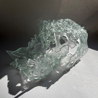 12.2 | 3mm float glass, kiln, plaster, mould, pen, pencil, marker, tracing paper | 06.02.2023 - tbc. | glass art work, constructivism, glass artist based in uk, from hong kong, new materialism, vitality, destruct and reconstruct, entropy