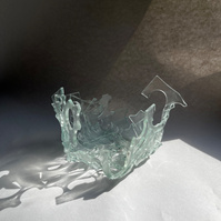 12.2 | 3mm float glass, kiln, plaster, mould, pen, pencil, marker, tracing paper | 06.02.2023 - tbc. | glass art work, constructivism, glass artist based in uk, from hong kong, new materialism, vitality, destruct and reconstruct, entropy