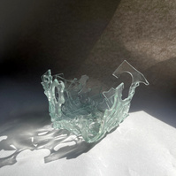 12.2 | 3mm float glass, kiln, plaster, mould, pen, pencil, marker, tracing paper | 06.02.2023 - tbc. | glass art work, constructivism, glass artist based in uk, from hong kong, new materialism, vitality, destruct and reconstruct, entropy