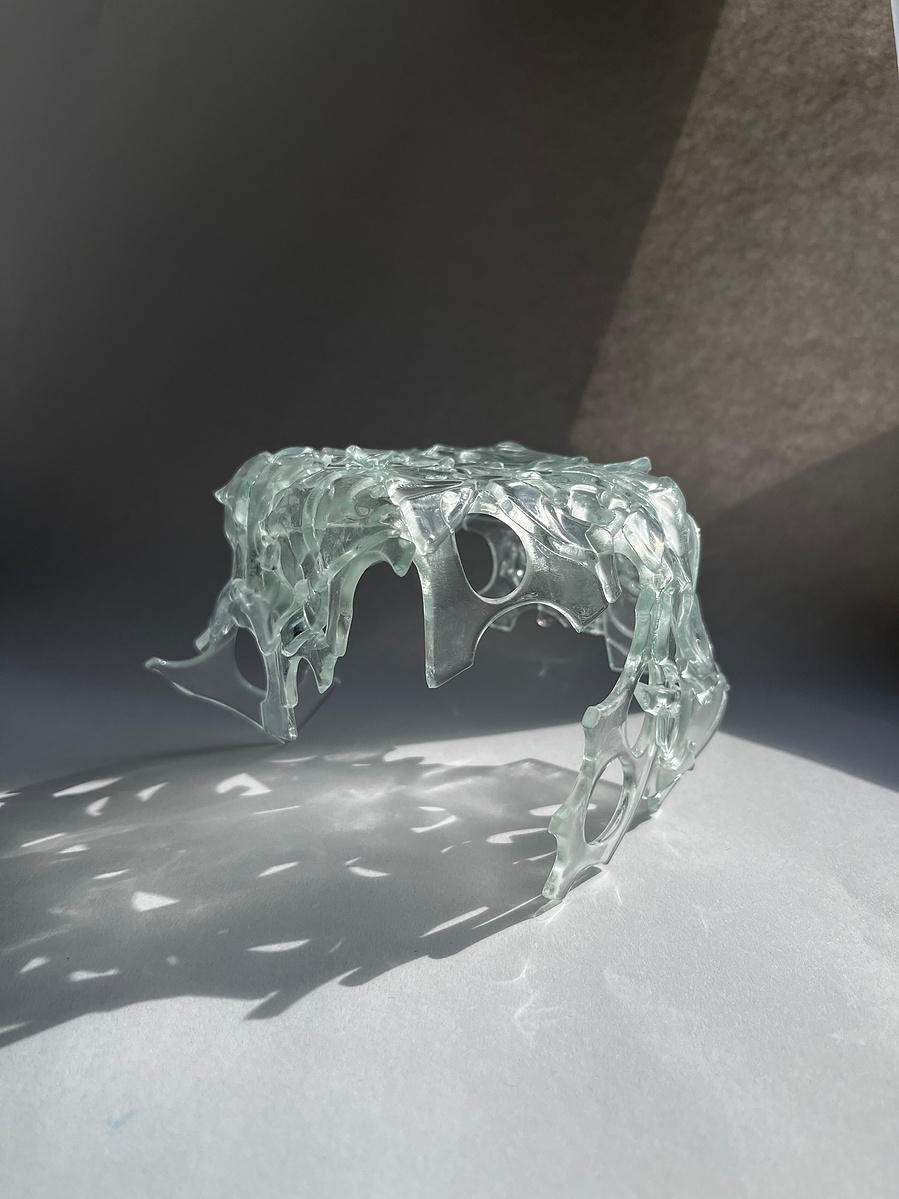 12.2 | 3mm float glass, kiln, plaster, mould, pen, pencil, marker, tracing paper | 06.02.2023 - tbc. | glass art work, constructivism, glass artist based in uk, from hong kong, new materialism, vitality, destruct and reconstruct, entropy