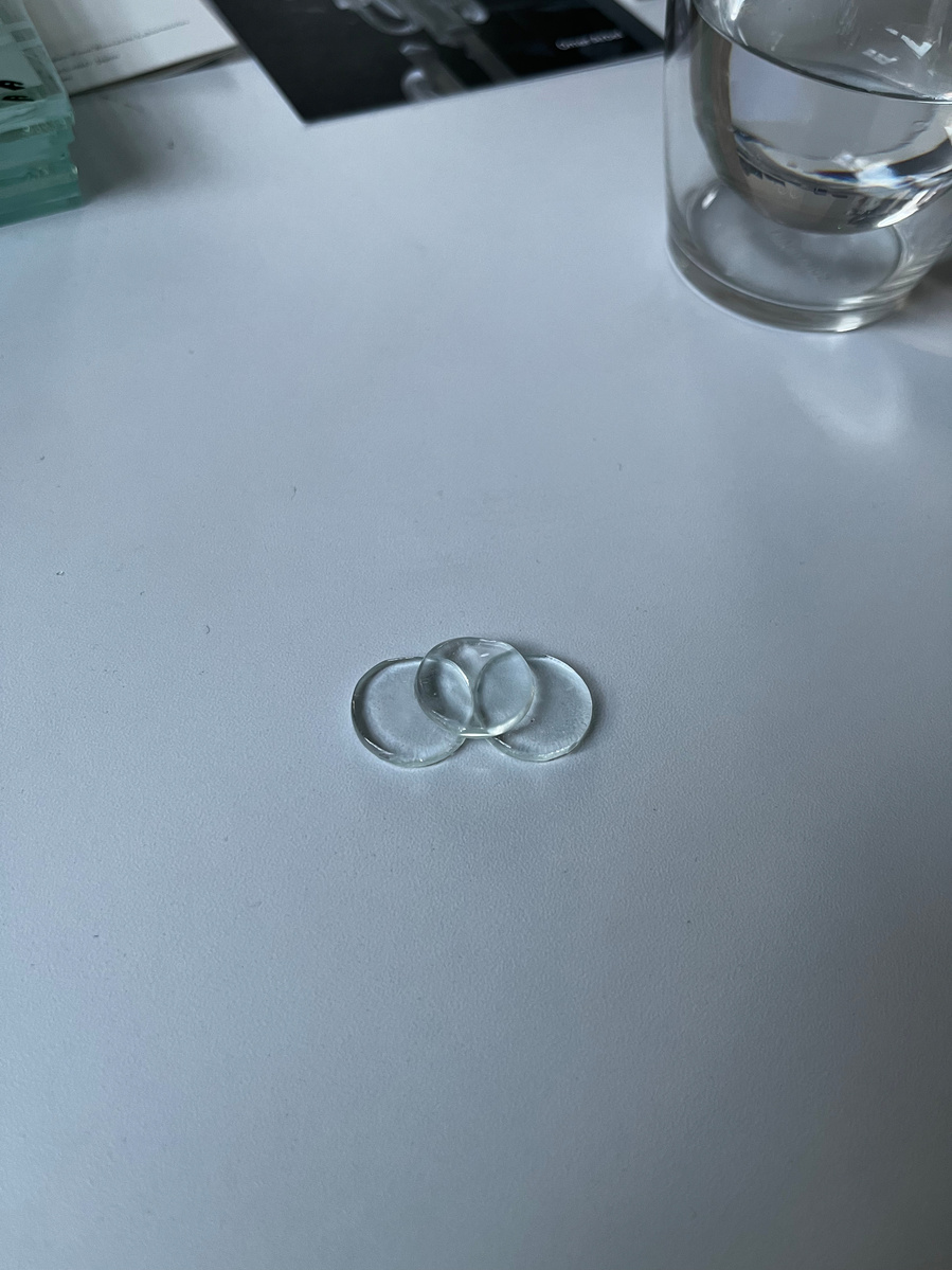 12.1.304 | 3mm float glass, drilling machine, grinder, plaster, fibre paper, kiln, water | 09.02.2023 | doryeek