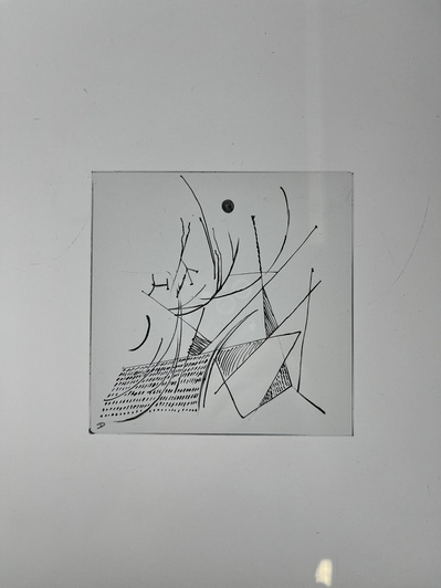 2 glass 1 | glass pigment, clove oil, float glass, nib pen | 24.02.2023 | doryeek