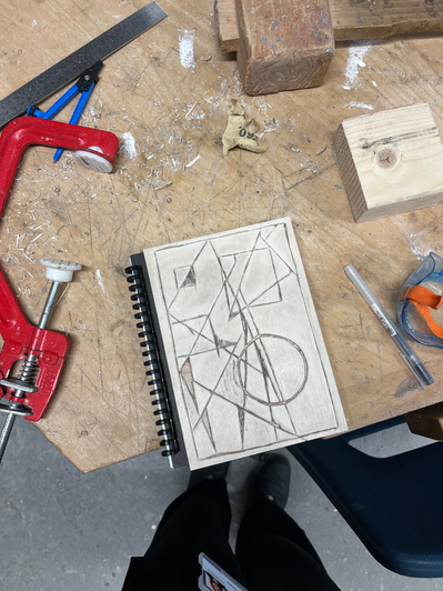 final after sanding | MDF wood board, dremel tool, hand carving tool, sanding paper | 16.02.2023