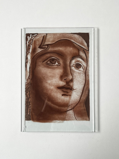 virgin | glass pigment, vinegar, lavender oil, float glass, brush | 03.05.2023