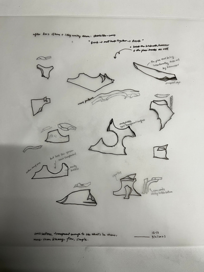 7.2 after kiln | tracing paper, pencil, pen | 03.02.2023 | doryeek