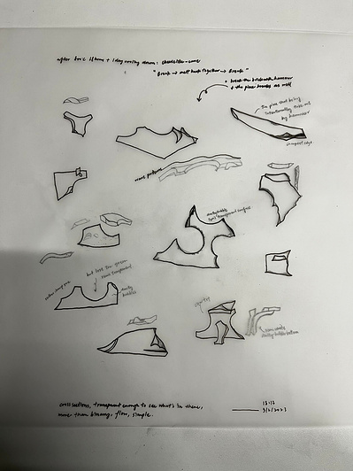 7.2 after kiln | tracing paper, pencil, pen | 03.02.2023 | doryeek