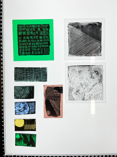 glass paint, sandblasted palette, water, bamboo stick, brush, float glass, antique glass | 10.03.2023