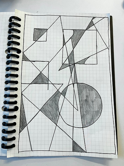 intuitive sketch 6.2 | A5 paper, pen, pencil | 14.02.2023 | doryeek