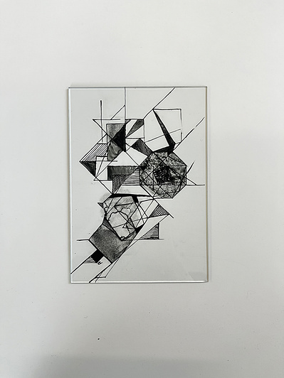 nib 3 3 | glass pigment, clove oil, float glass, nib pen | 06.03.2023 | doryeek